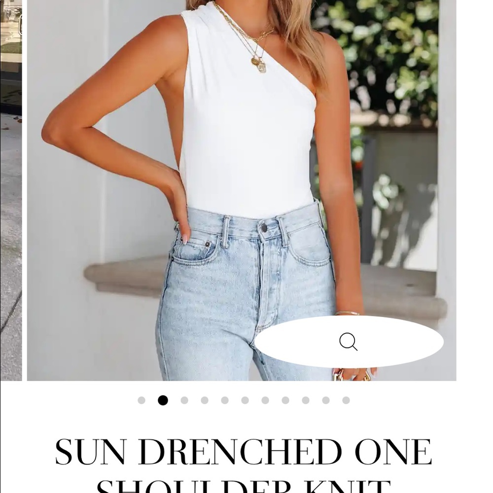 Vici size M sun drenched one shoulder bodysuit-white! In bag unopened.